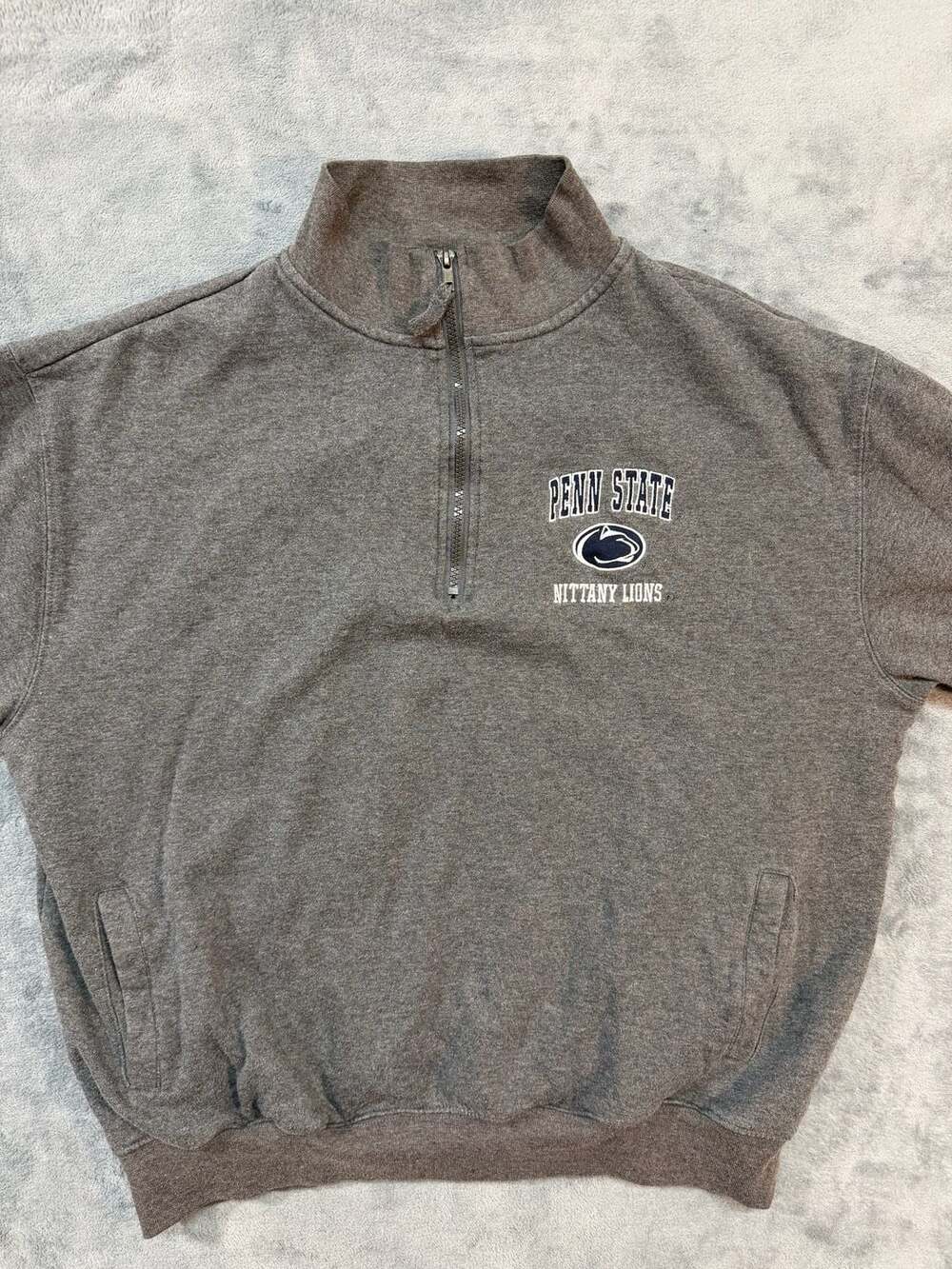 Stadium Athletics Penn State Nittany Lions 1/4 Zip Sweatshirt Grey Size XL